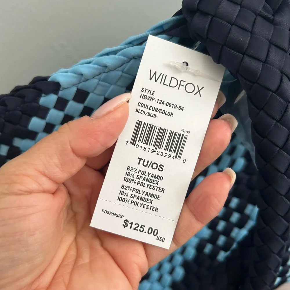 Wild fox NWT Blue and Black Woven Tote Bag - Picture 9 of 9